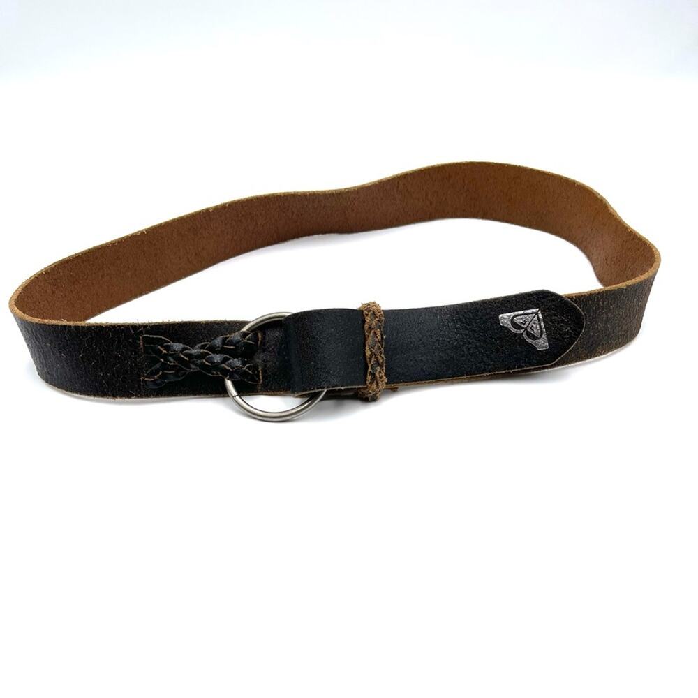 ROXY distressed leather boho belt brown adjustable size 45" long 1.75" wide - Picture 7 of 13